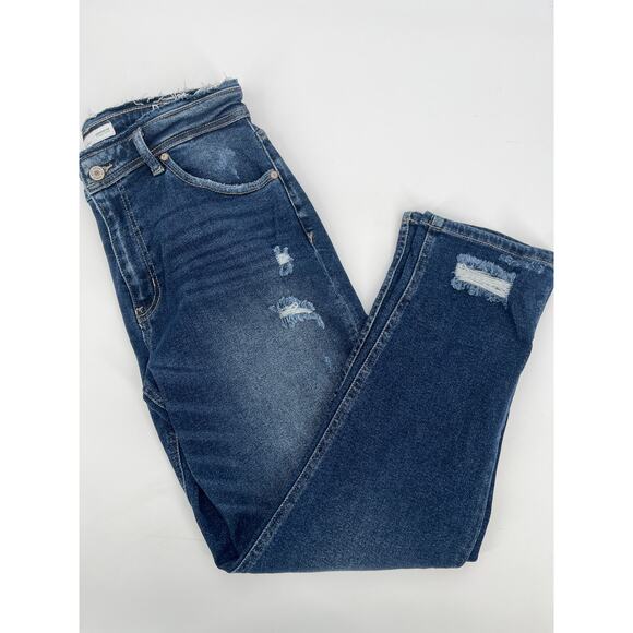 Kancan Women’s High Rise Distressed Boyfriend Jeans Size 28 - Picture 6 of 9